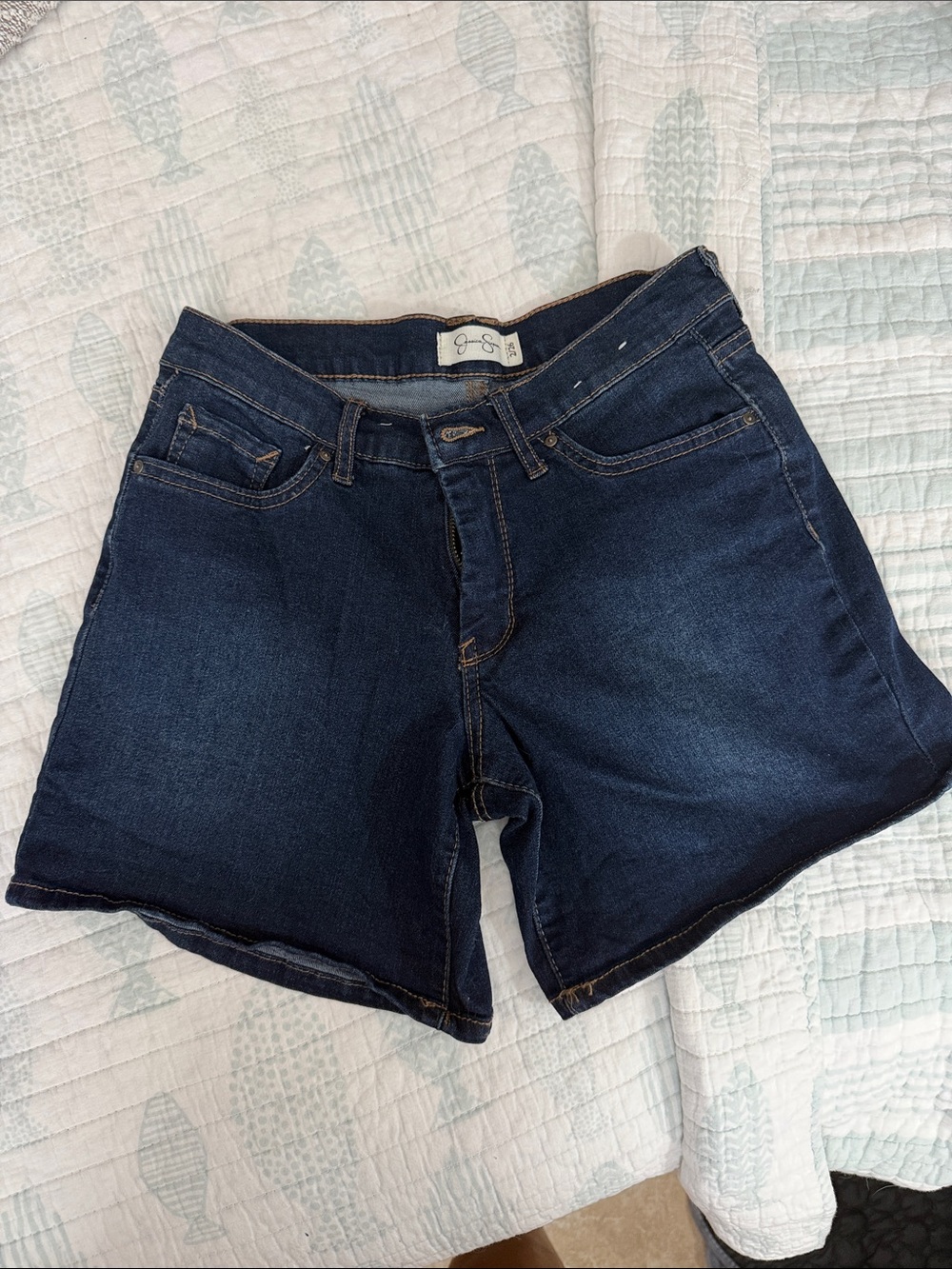 Jessica Simpson Indigo Denim Shorts with Contrast Stitching